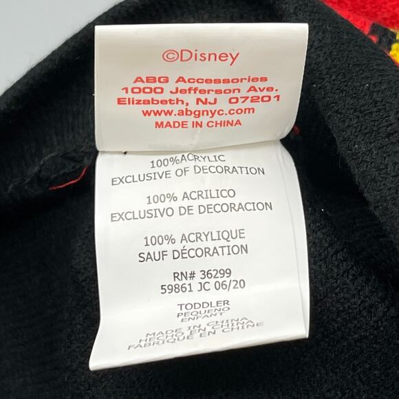 Disney Mickey Mouse Pom‎ Beanie Kids Toddler Winter Cap Hat Red - Picture 4 of 4